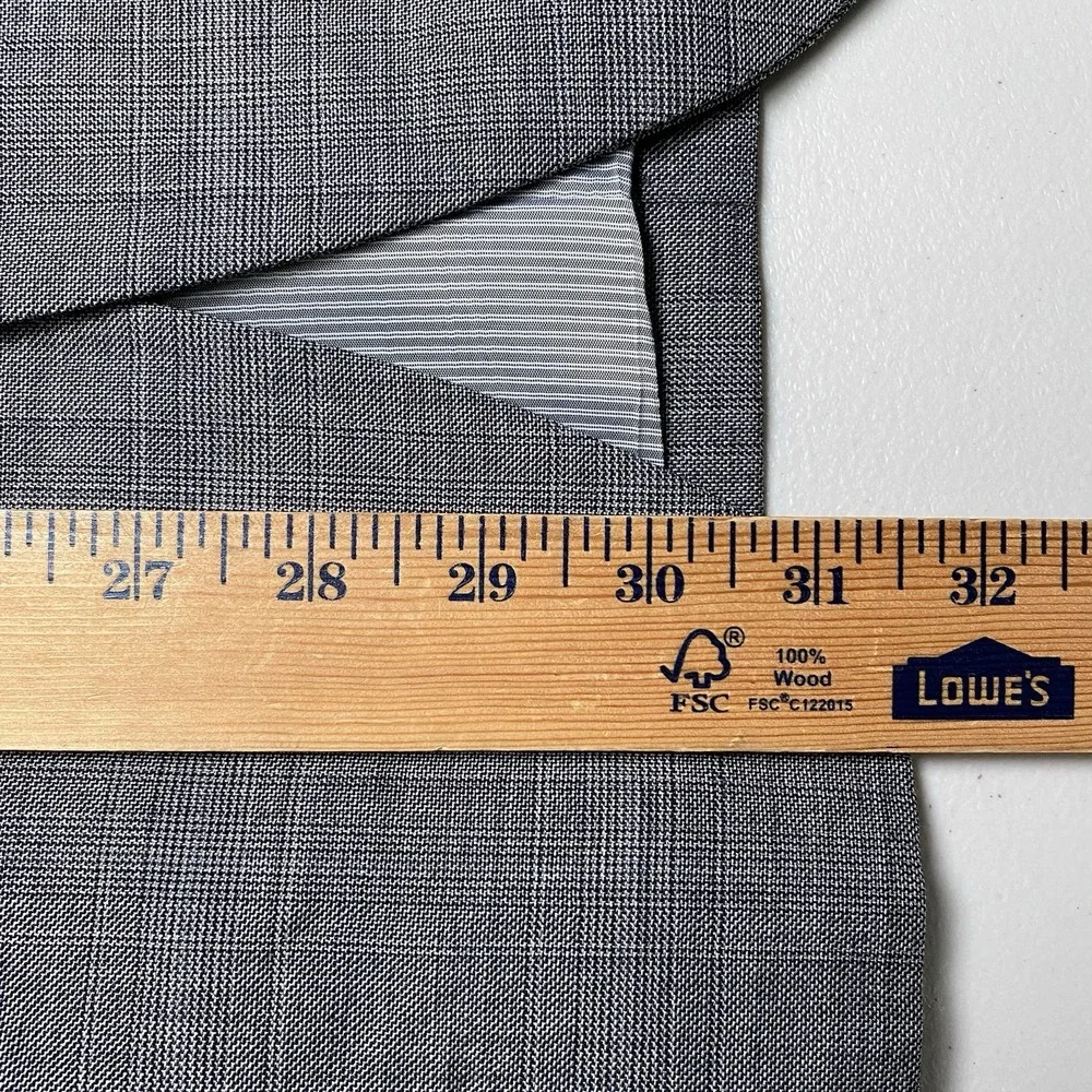 Banana Republic Suit 2 Piece 42R (33x33.5) 2B2V Slim Light Gray Crosshatch Plaid